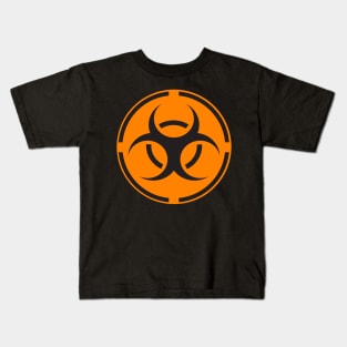 Orange biohazard label Kids T-Shirt